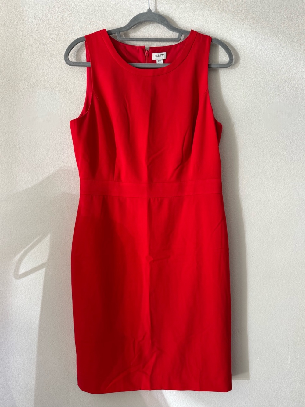 J. Crew Classic Red Sleeveless Sheath Dress